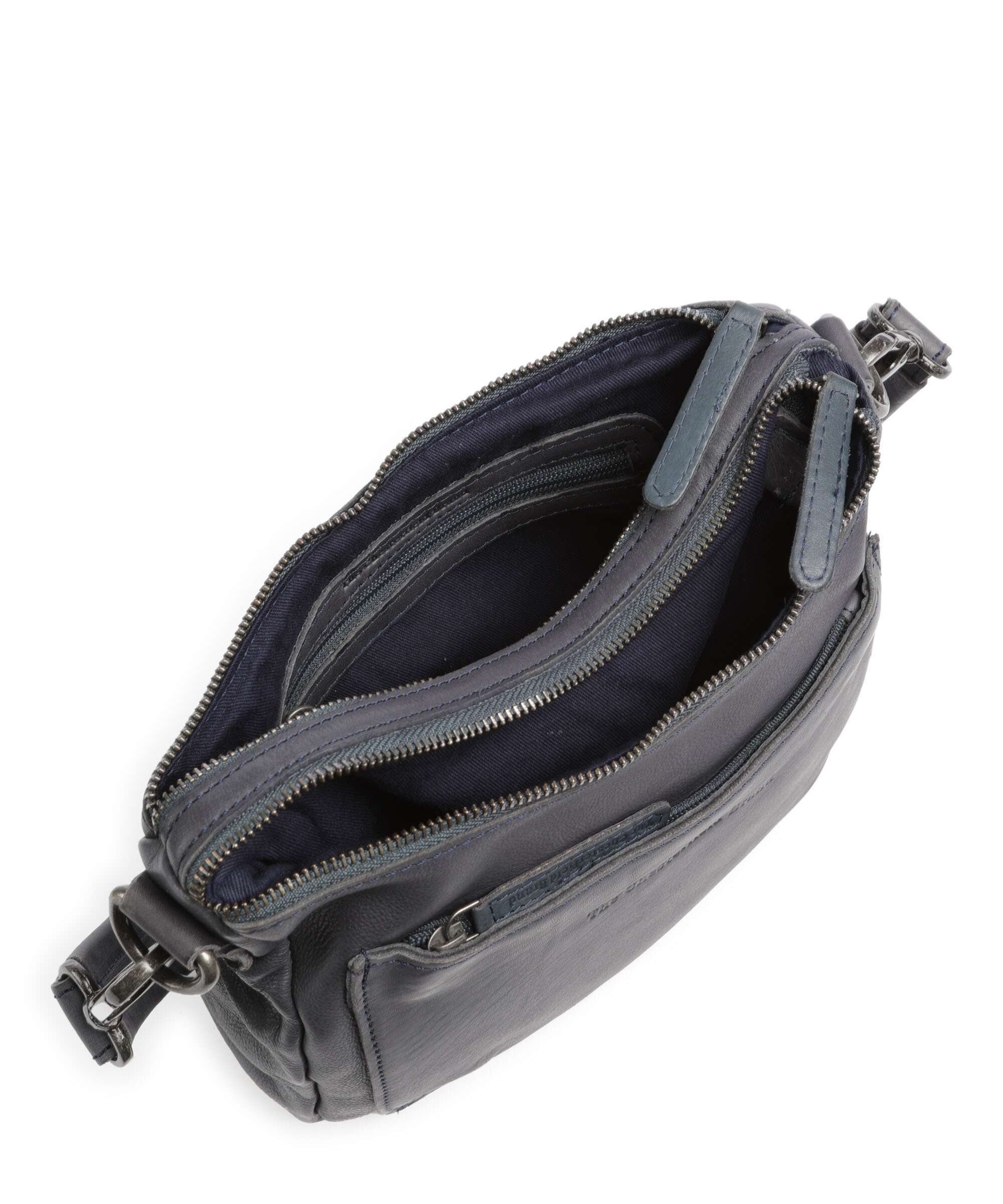 The Chesterfield Brand Washed Waxed Cow Caroline Shoulder bag blue