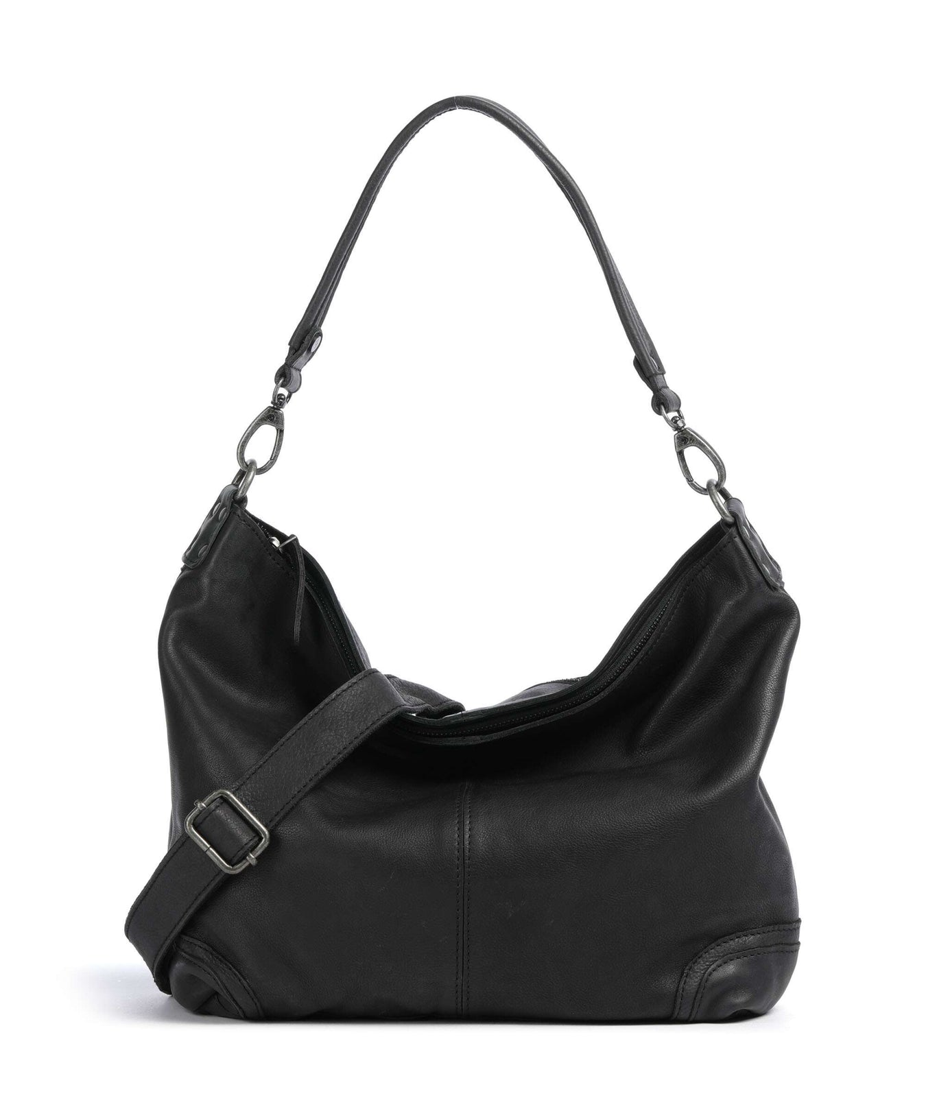 The Chesterfield Brand Washed Waxed Cow Bolivia Hobo bag black