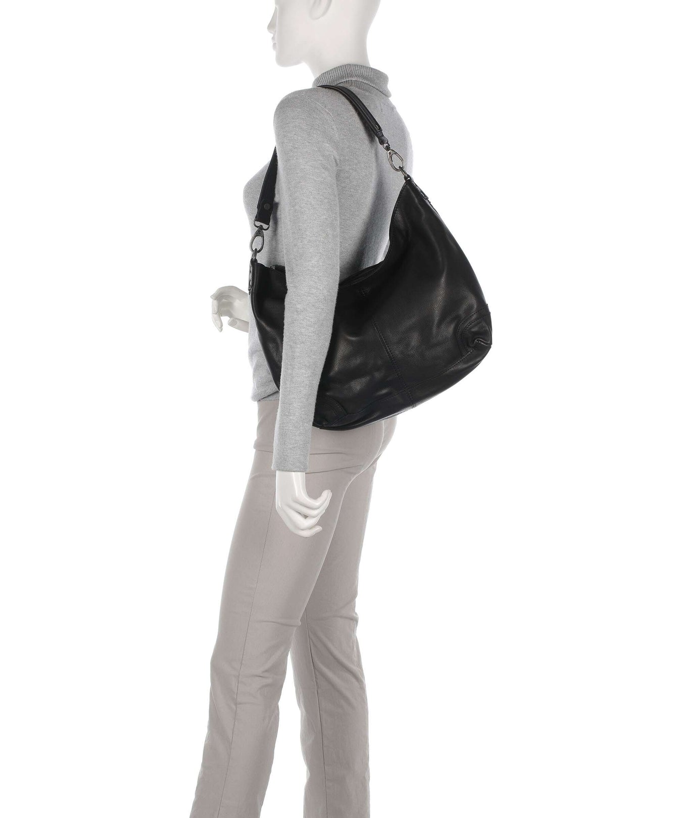 The Chesterfield Brand Washed Waxed Cow Bolivia Hobo bag black