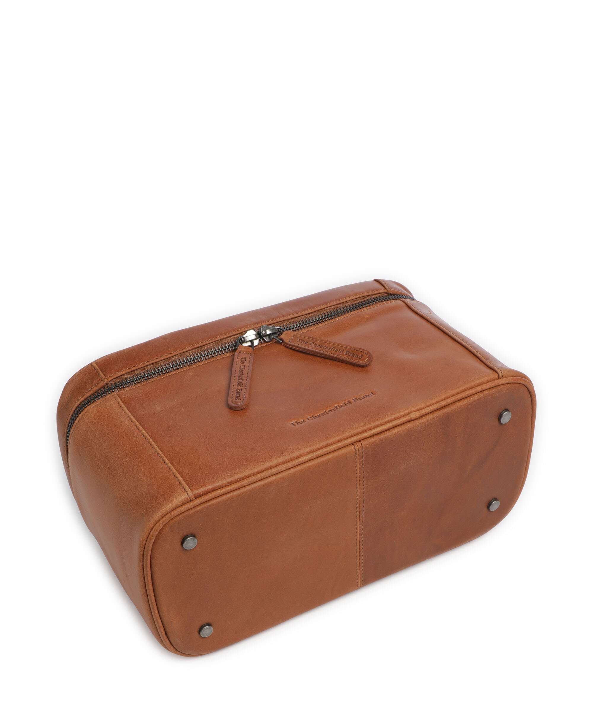 The Chesterfield Brand Wax Pull Up Cow Limone Toiletry bag cognac
