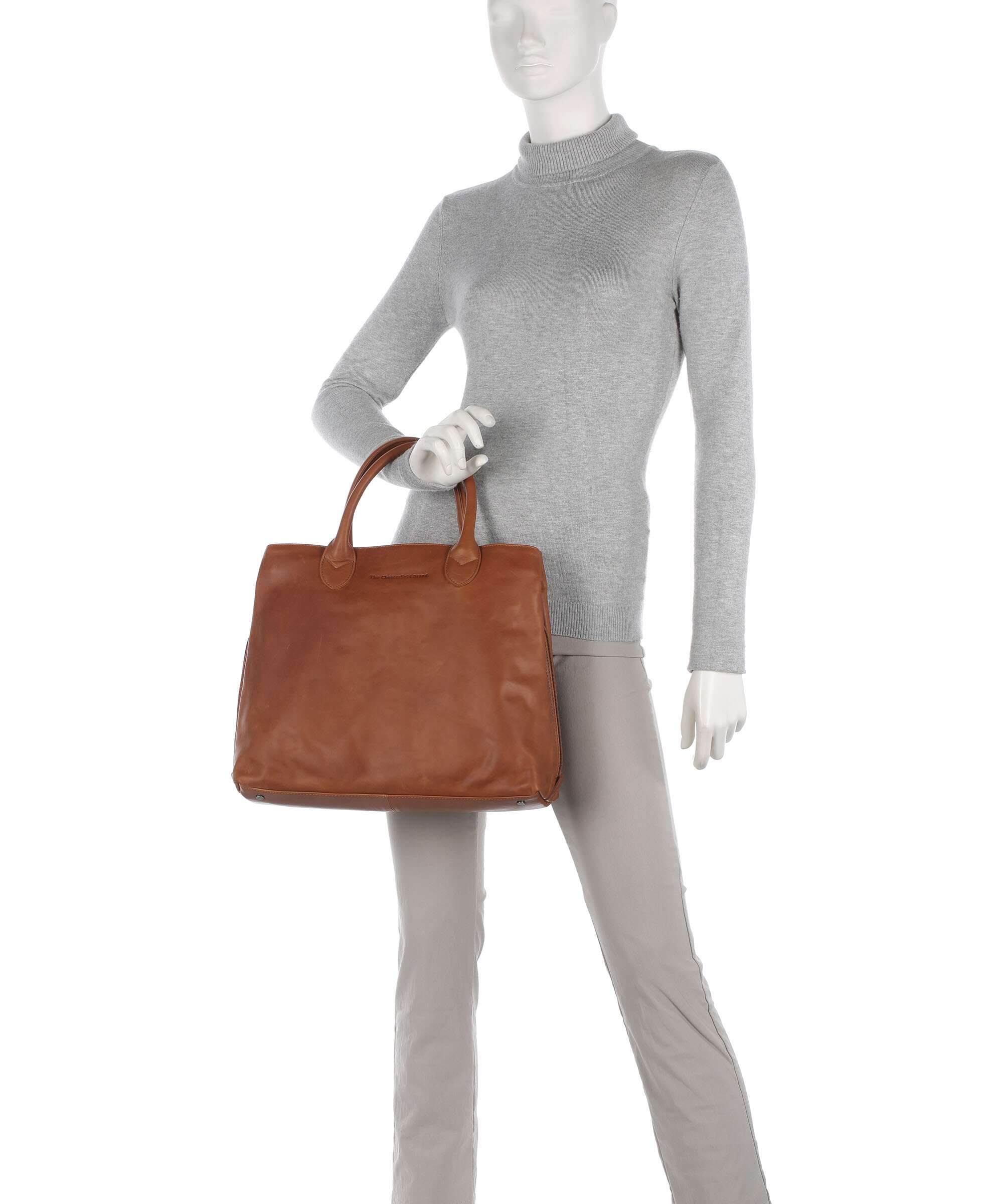 The Chesterfield Brand Cow Wax Pull Up Passau Handbag cognac