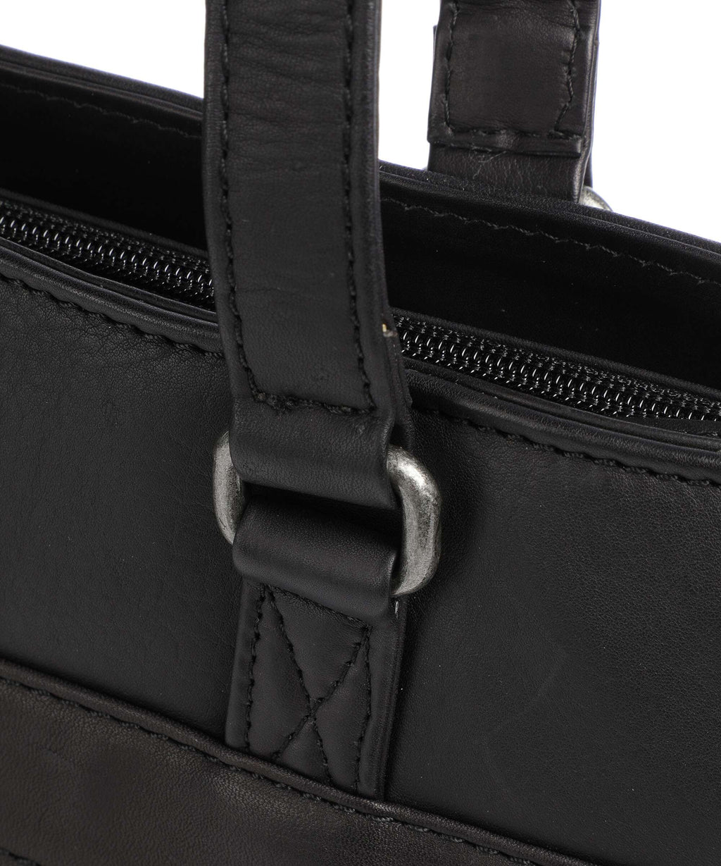 The Chesterfield Brand Cow Wax Pull Up Fidenza Tote bag black