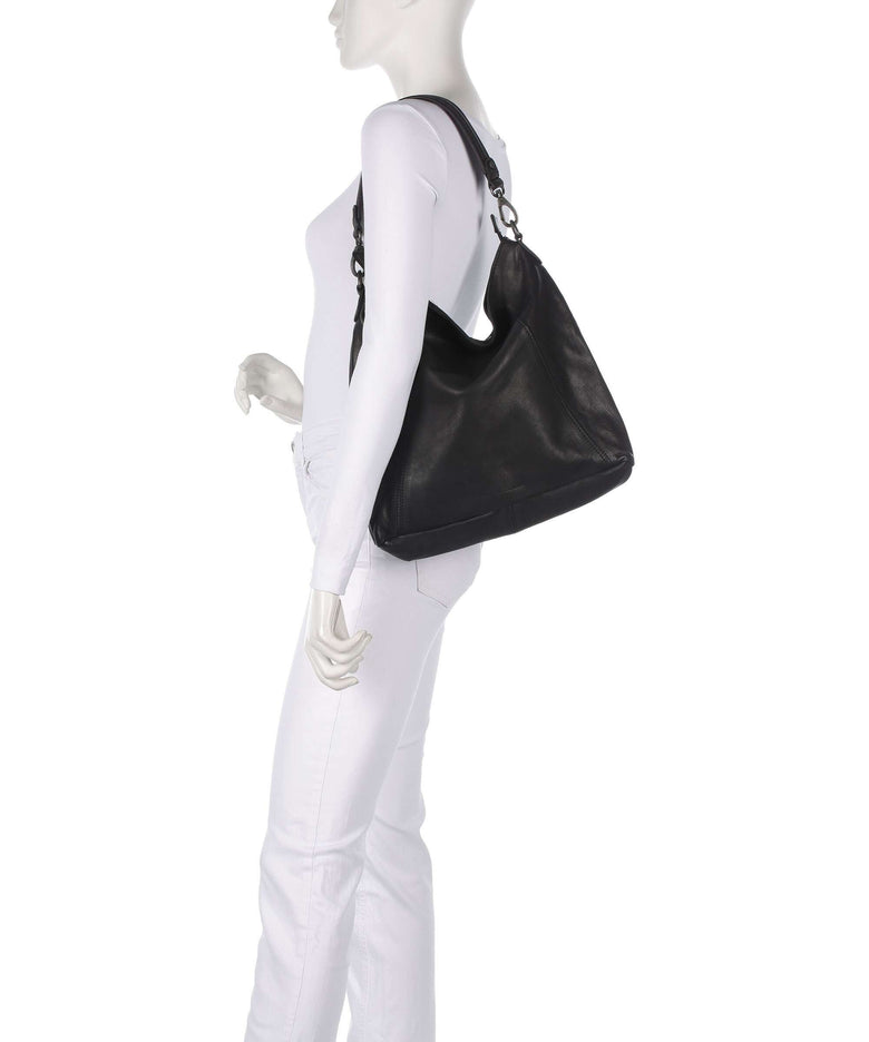 The Chesterfield Brand Washed Waxed Cow Sintra Hobo bag black