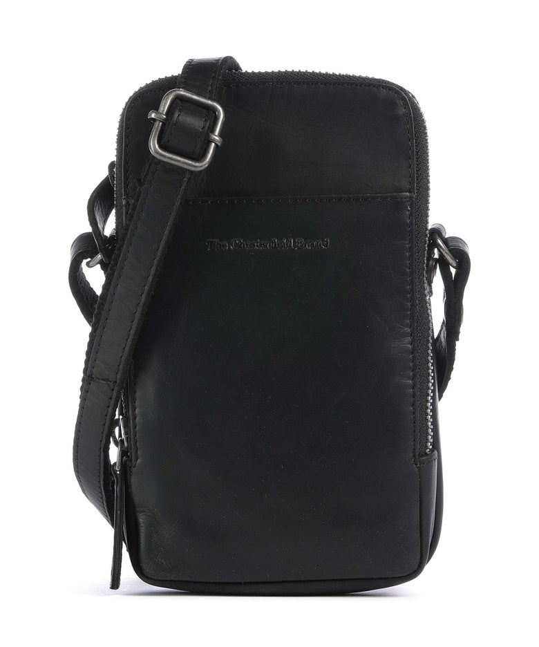 The Chesterfield Brand Cow Wax Pull Up Alesund Phone bag black
