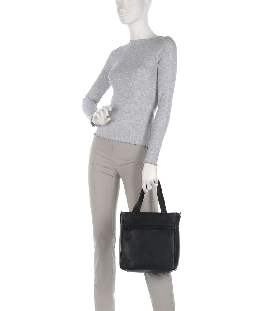 The Chesterfield Brand Cow Wax Pull Up Lingfield Handbag black