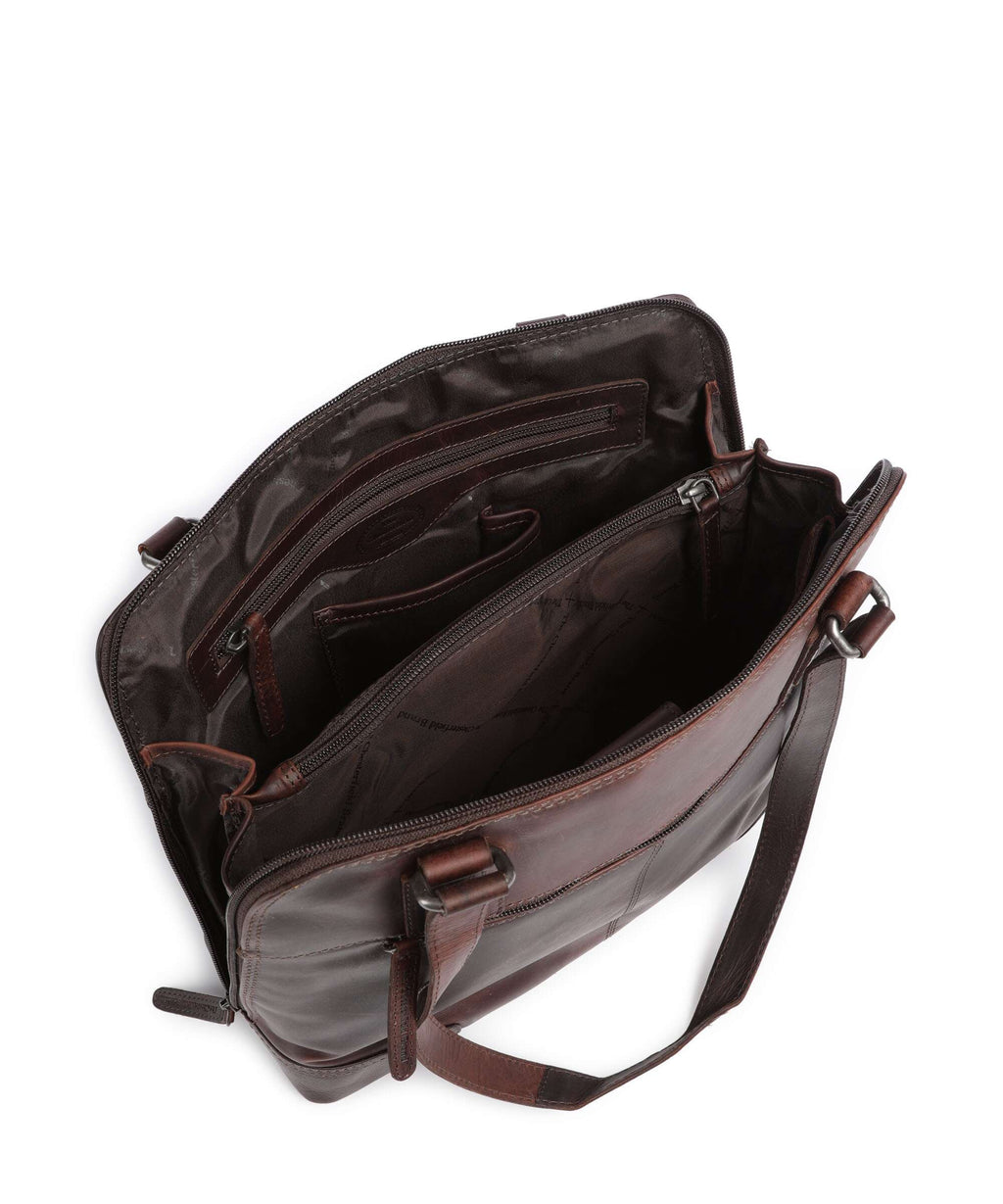 The Chesterfield Brand Cow Wax Pull Up Belgrado Shoulder bag brown