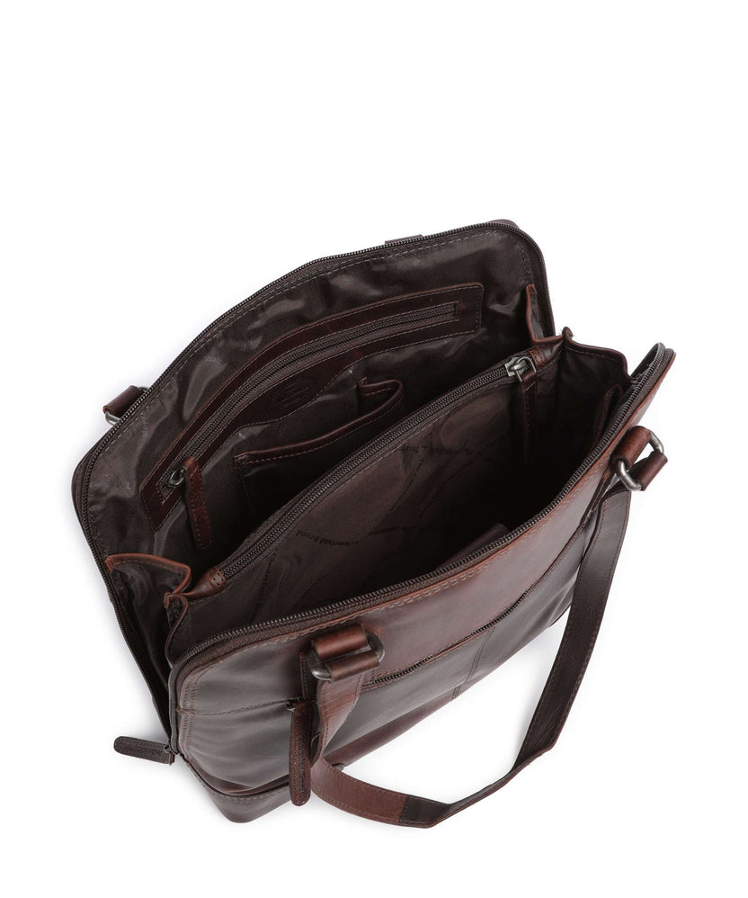 The Chesterfield Brand Cow Wax Pull Up Belgrado Shoulder bag brown