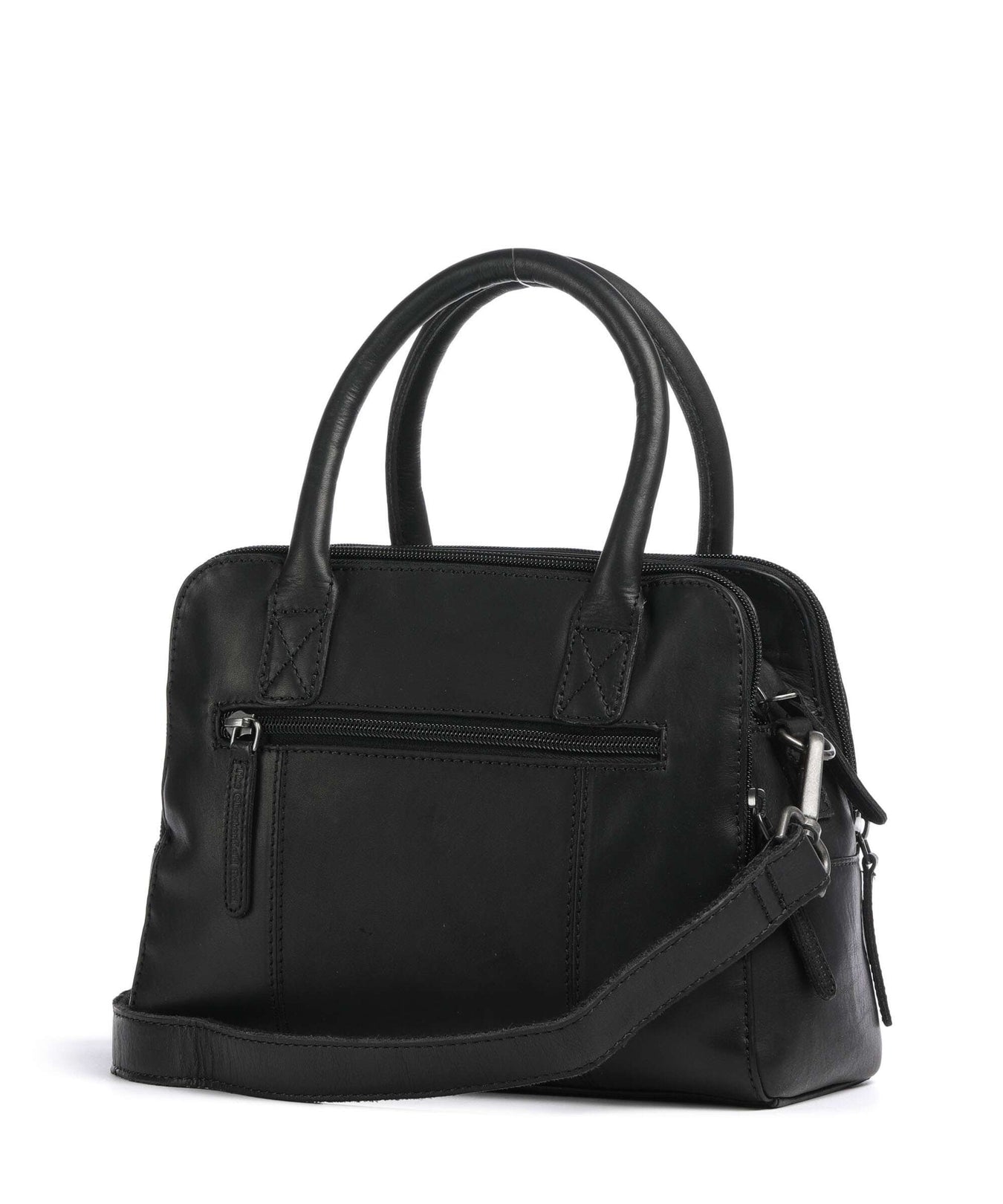 The Chesterfield Brand Cow Wax Pull Up Ezra Handbag black
