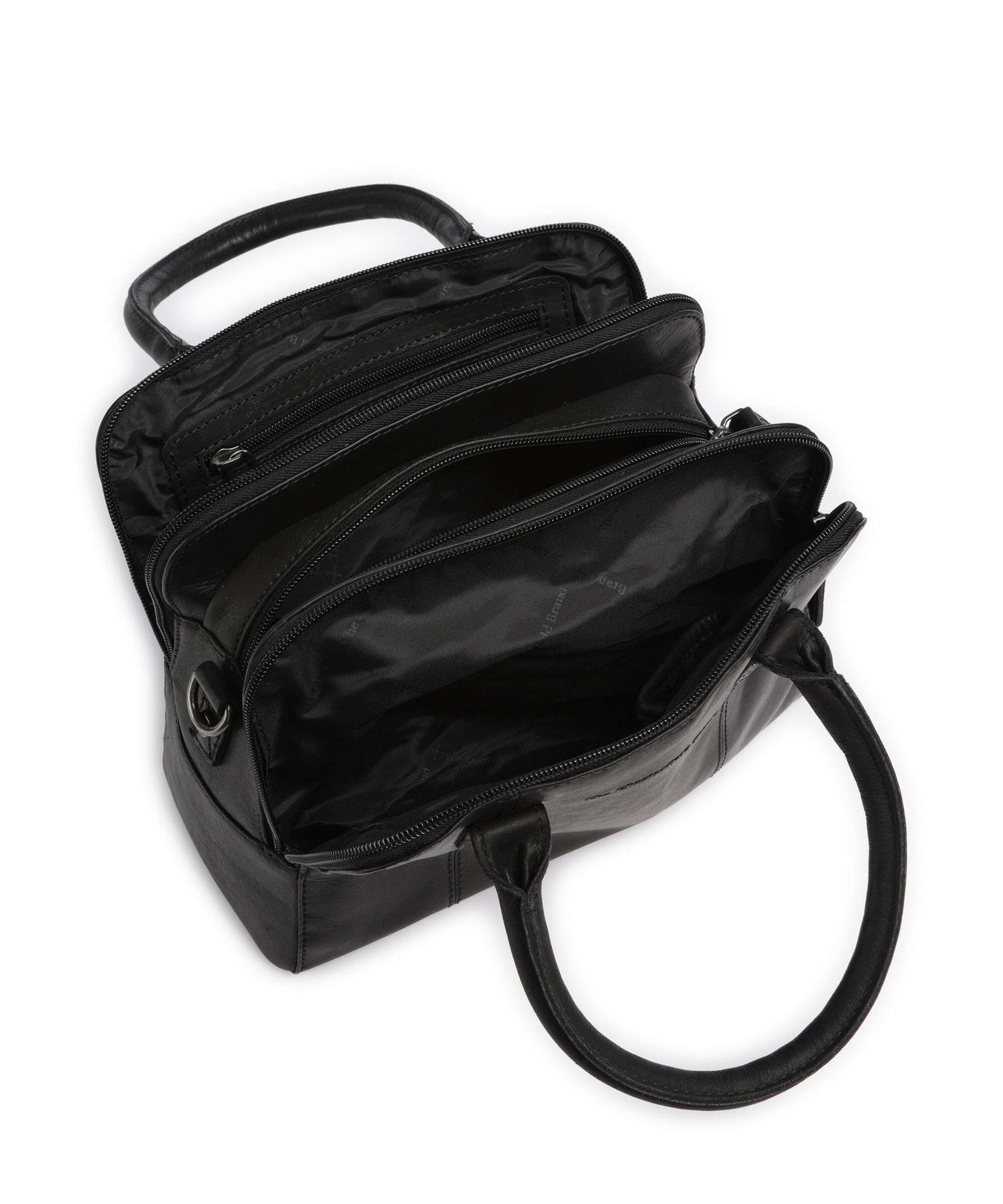 The Chesterfield Brand Cow Wax Pull Up Ezra Handbag black