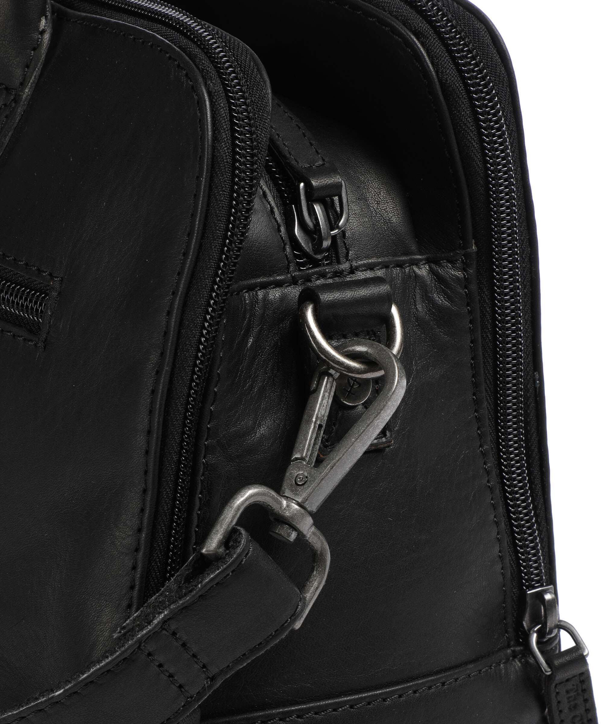 The Chesterfield Brand Cow Wax Pull Up Layton Handbag black