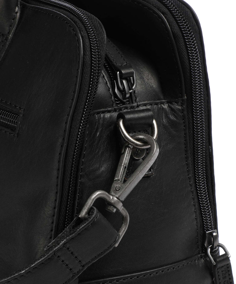 The Chesterfield Brand Cow Wax Pull Up Layton Handbag black