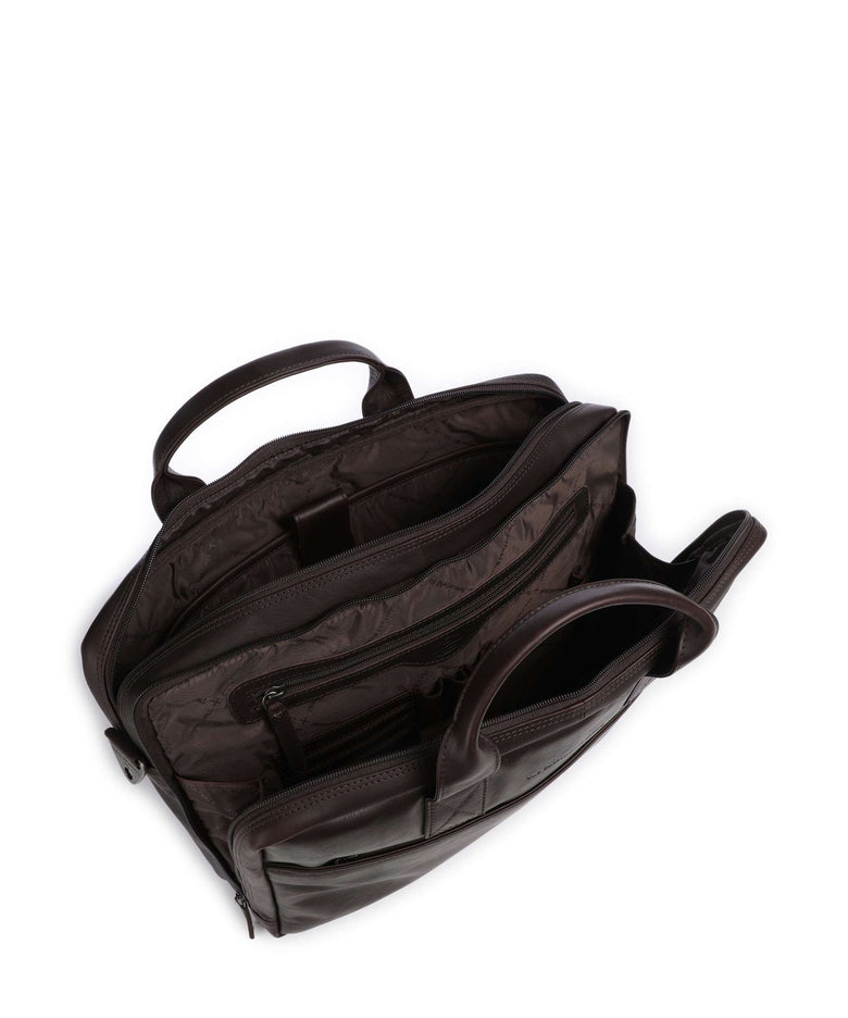 The Chesterfield Brand Cow Wax Pull Up Frazer Briefcase brown