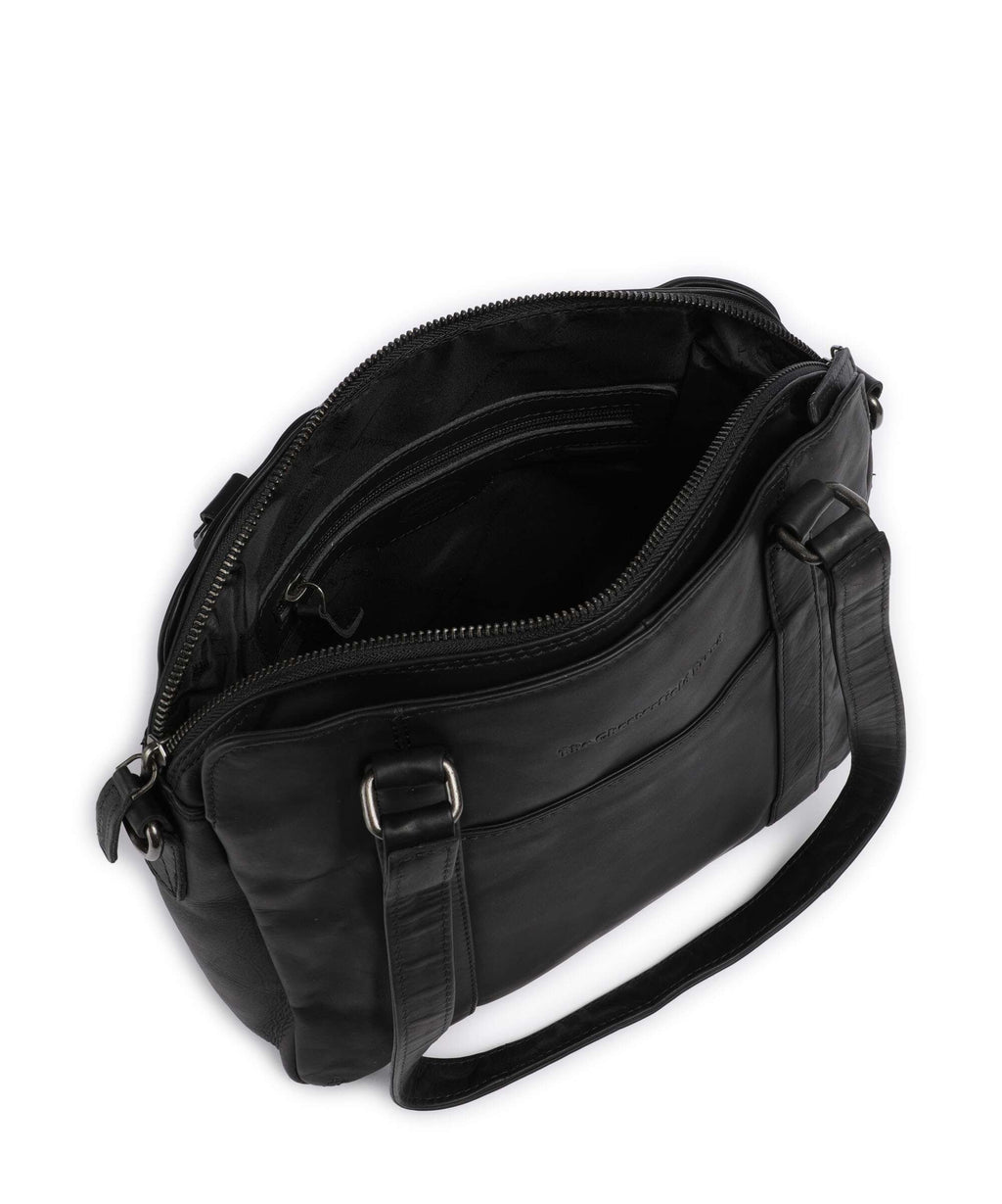 The Chesterfield Brand Wax Pull Up Cow Porlezza Shoulder bag black
