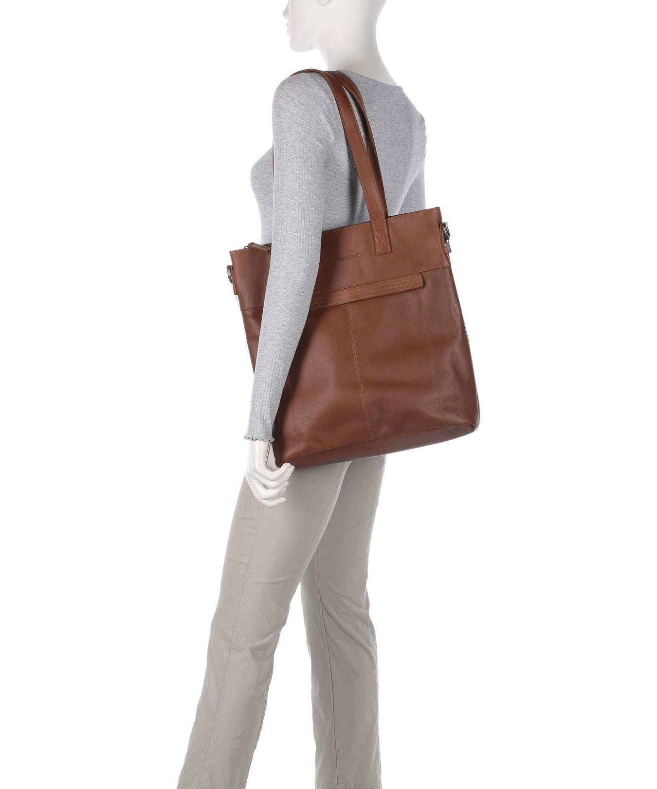 The Chesterfield Brand Cow Wax Pull Up Nunavik Tote bag cognac