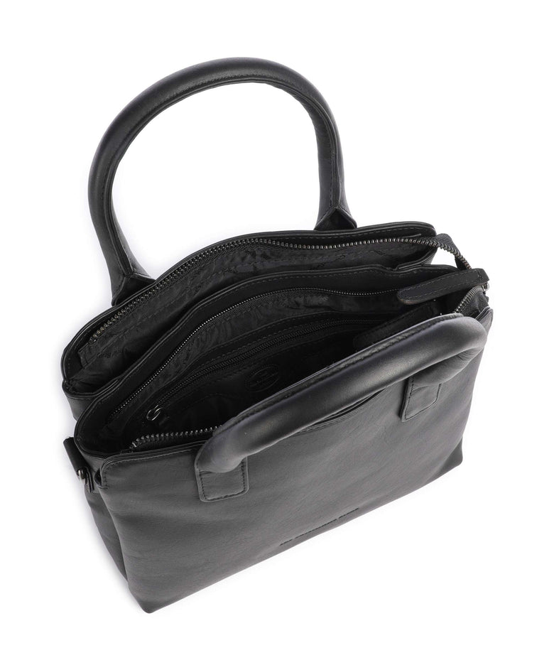 The Chesterfield Brand Wax Pull Up Cow Hermosa Handbag black