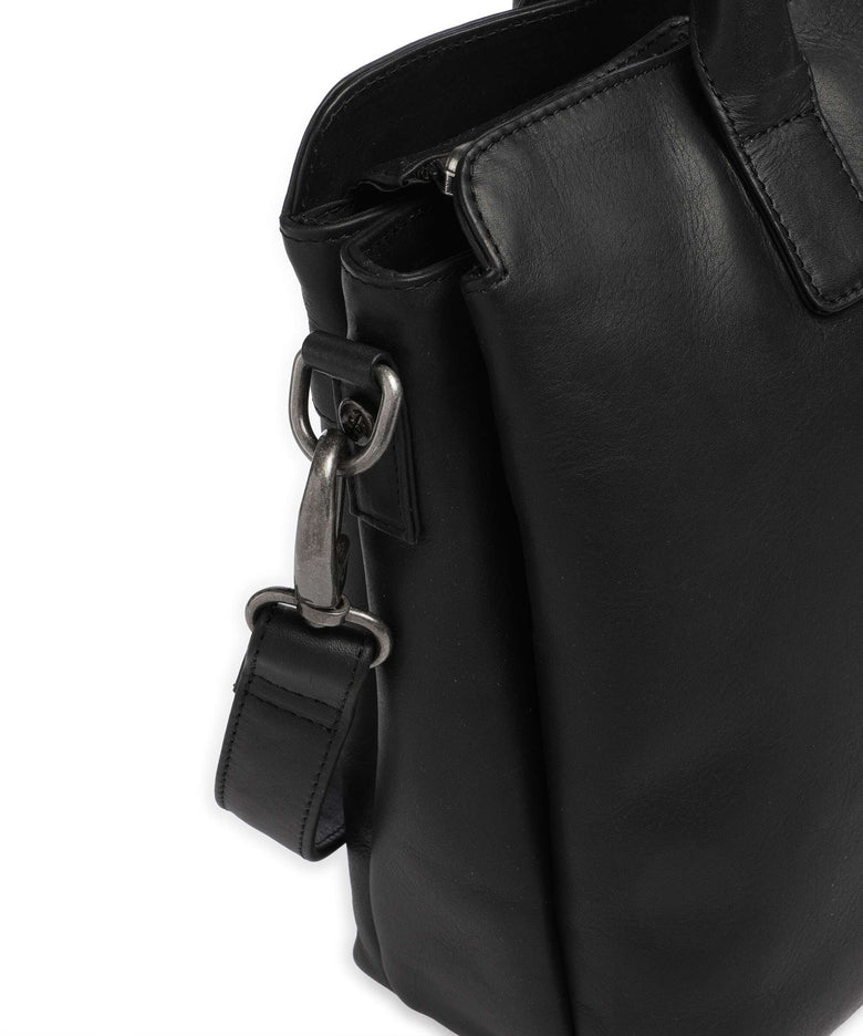 The Chesterfield Brand Wax Pull Up Cow Valmonte Handbag black