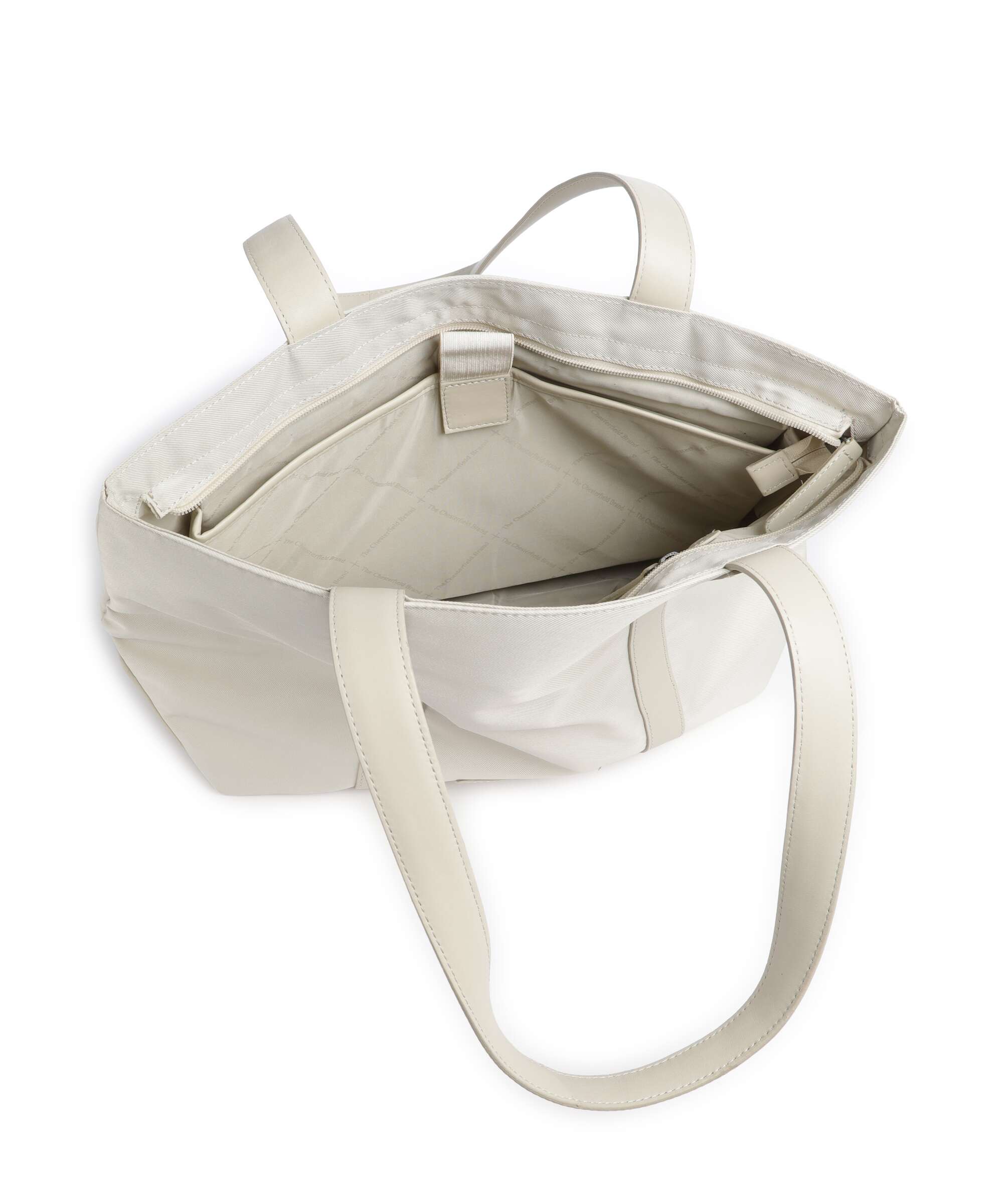 The Chesterfield Brand Nylon Wax Pull Up Otta Tote bag off white