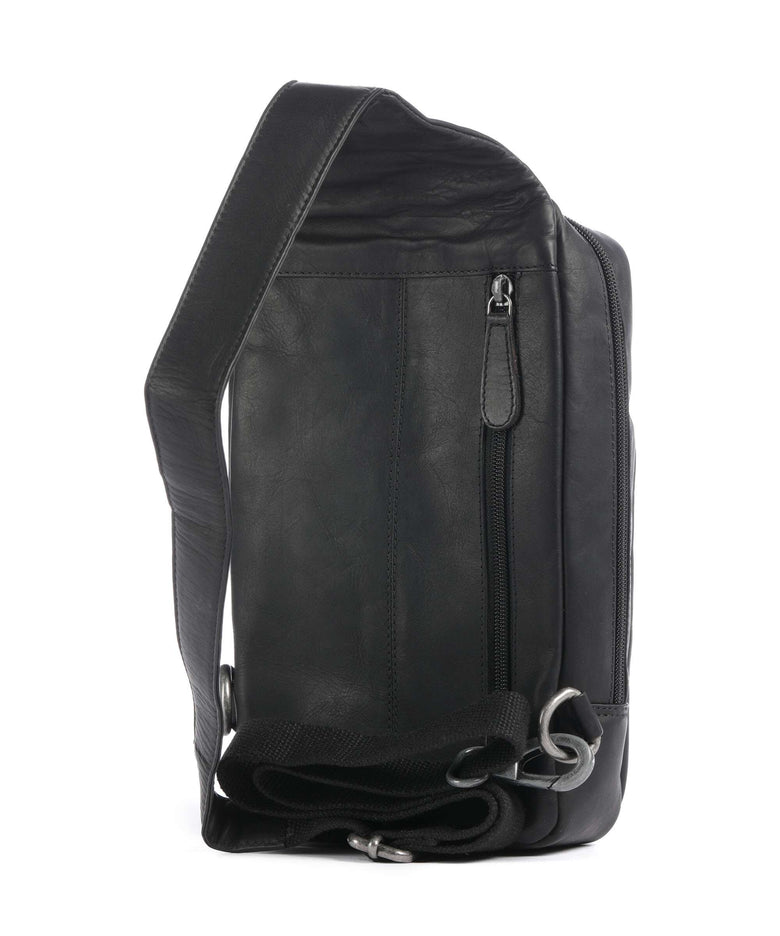 The Chesterfield Brand Wax Pull Up Cow Turelle Sling bag black