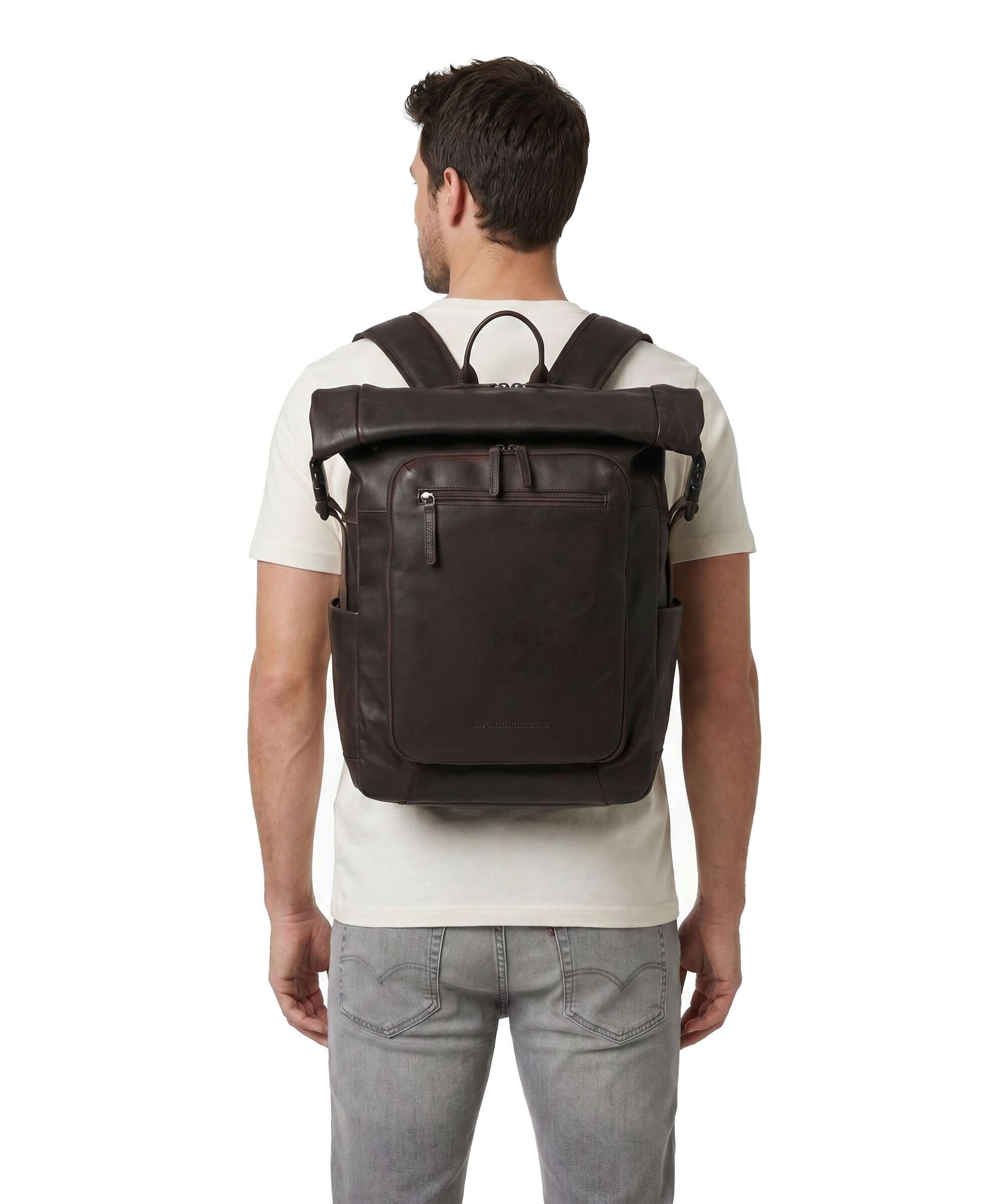 The Chesterfield Brand Wax Pull Up Cow Remo Rolltop backpack brown