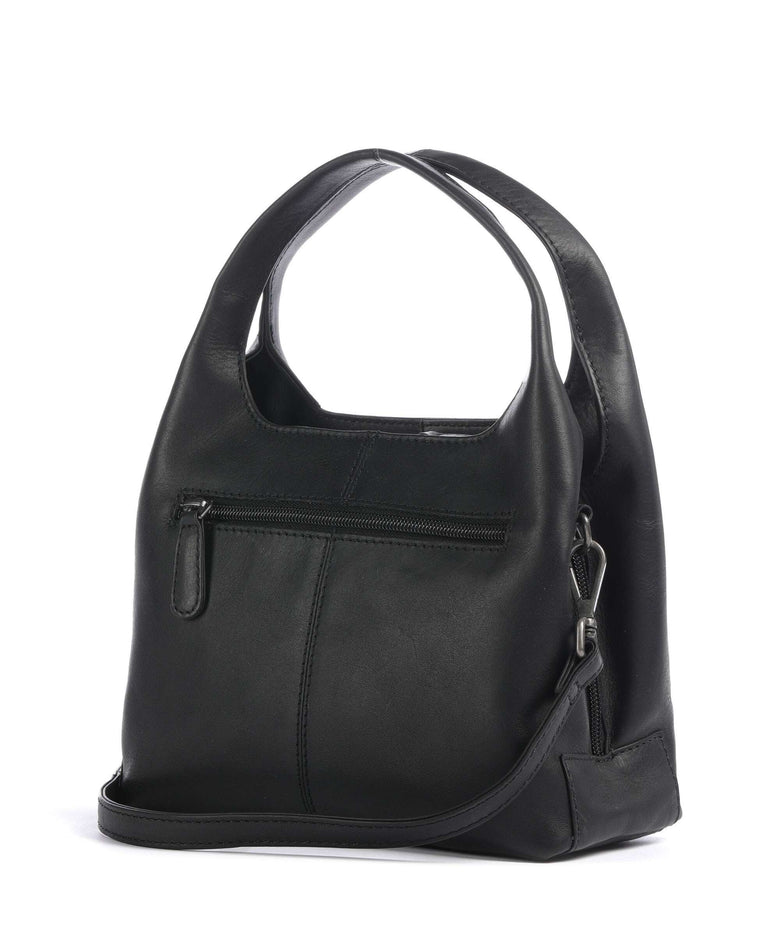 The Chesterfield Brand Wax Pull Up Cow Lunera Handbag black
