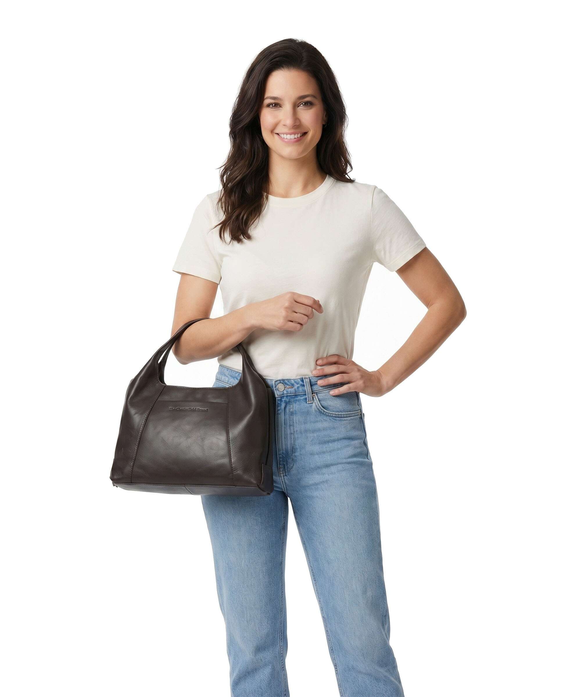 The Chesterfield Brand Wax Pull Up Cow Salina Handbag brown