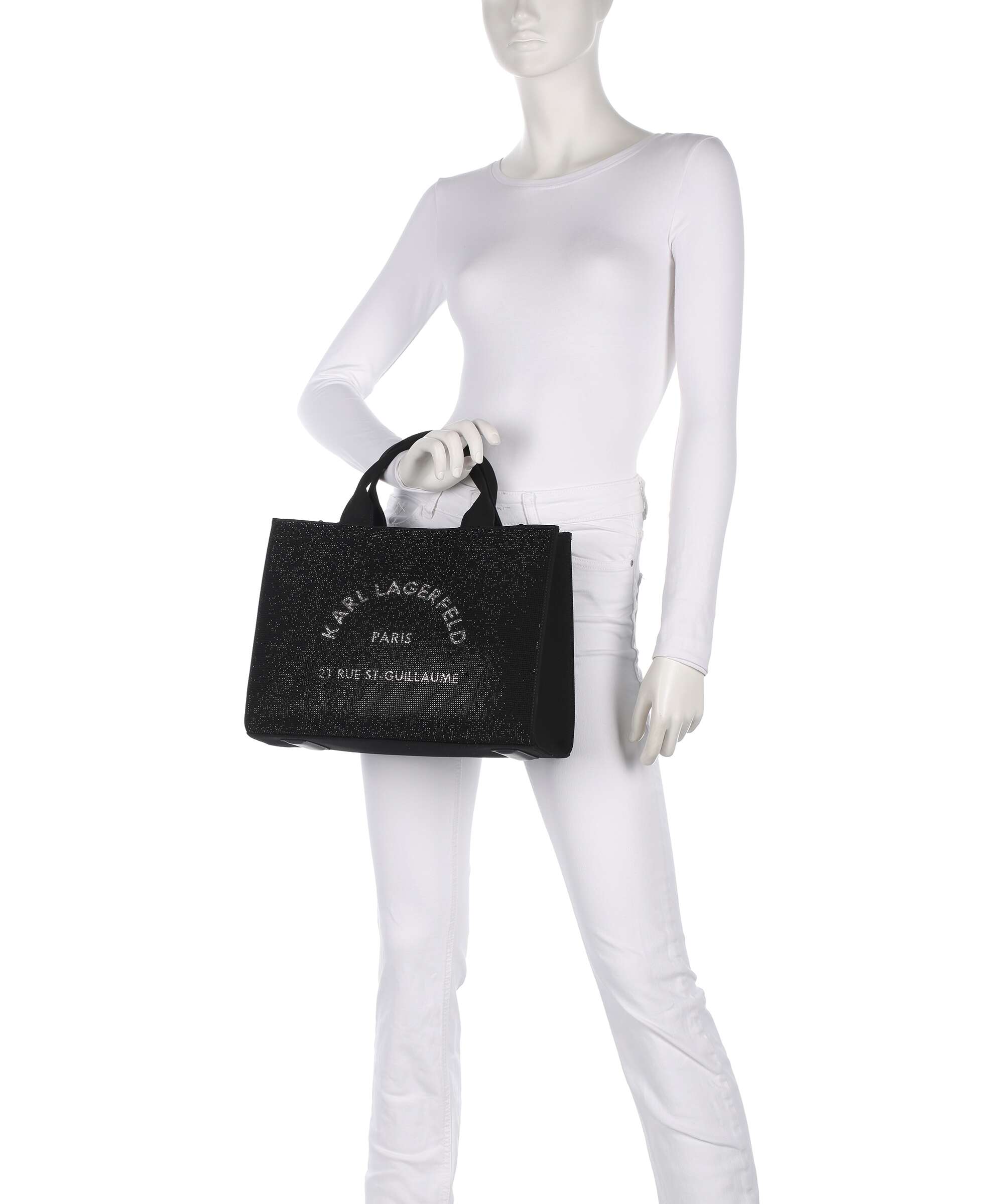Karl Lagerfeld K/Rue St Guillaume Medium Handbag black embellishment