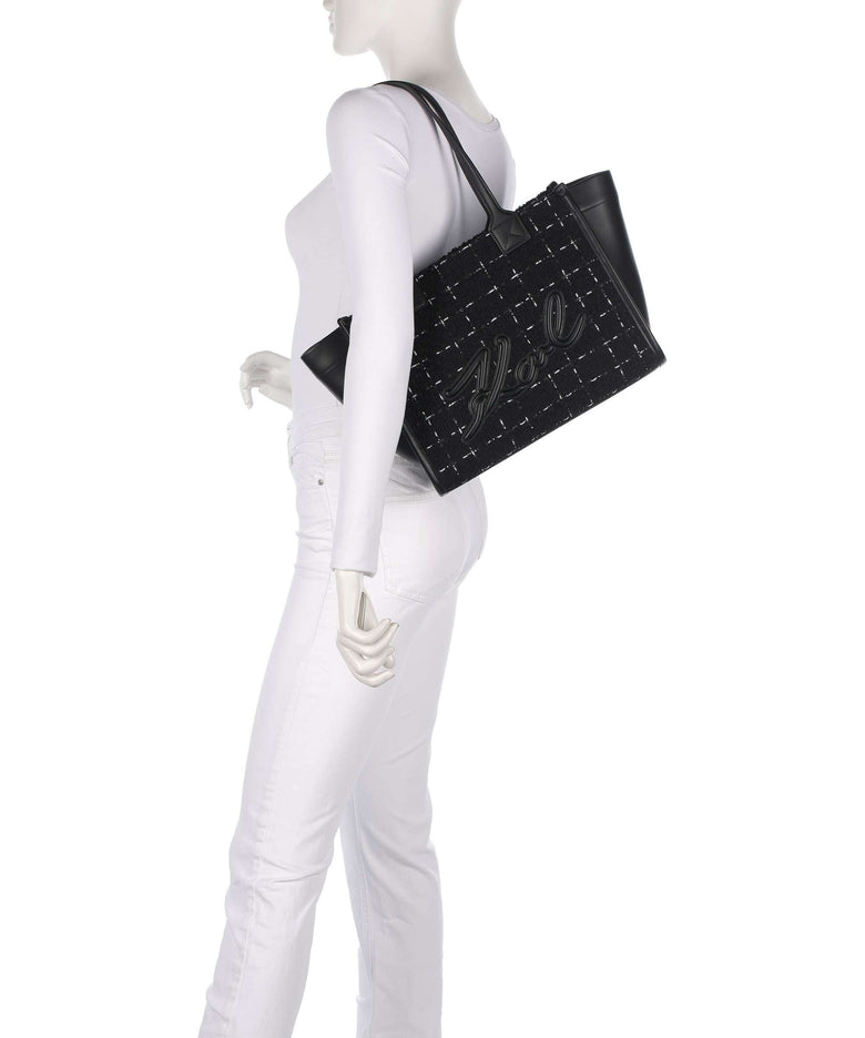 Karl Lagerfeld K/Skuare Medium Tote bag boucle/black/white