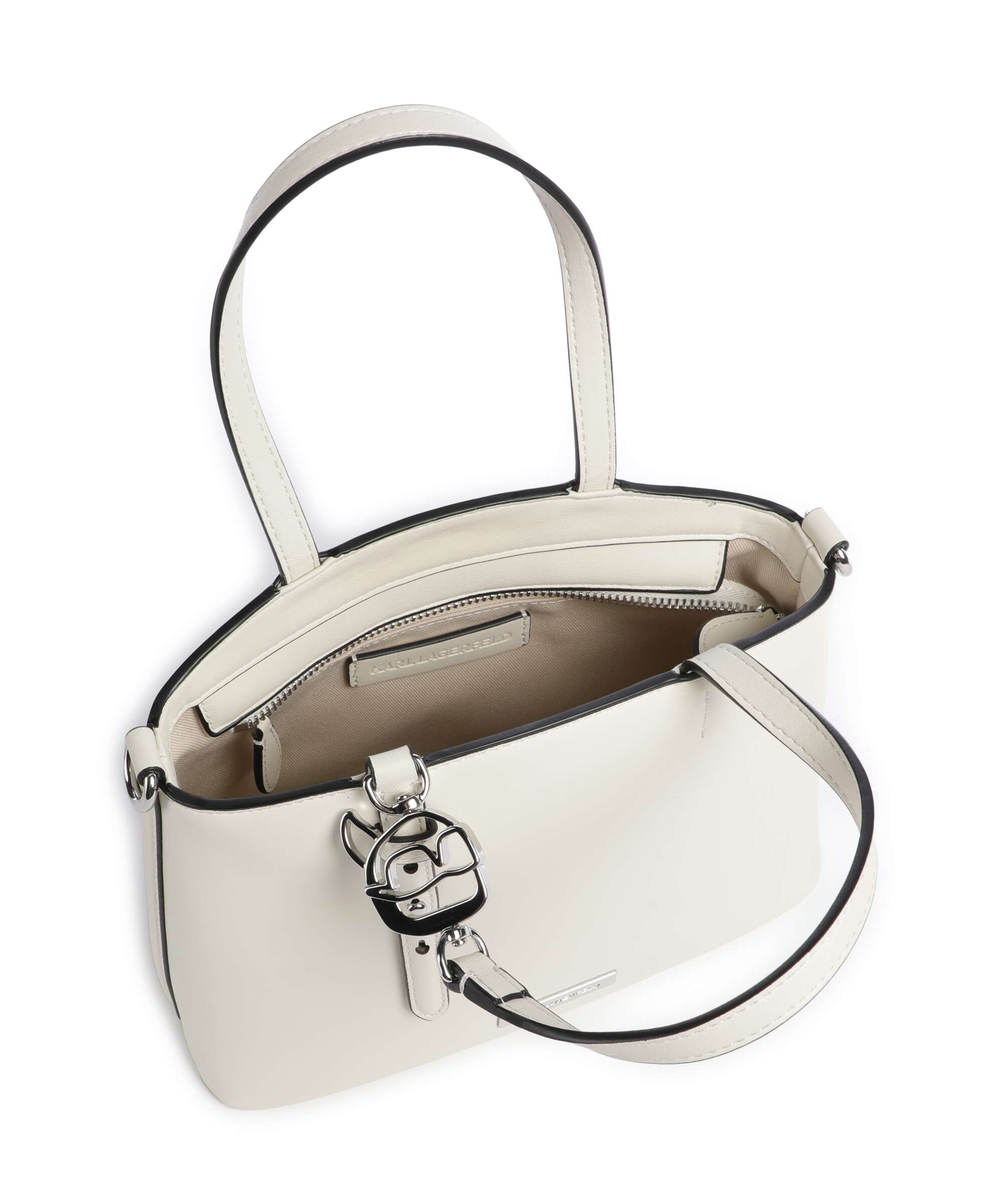 Karl Lagerfeld Ikon Smooth Handbag off white
