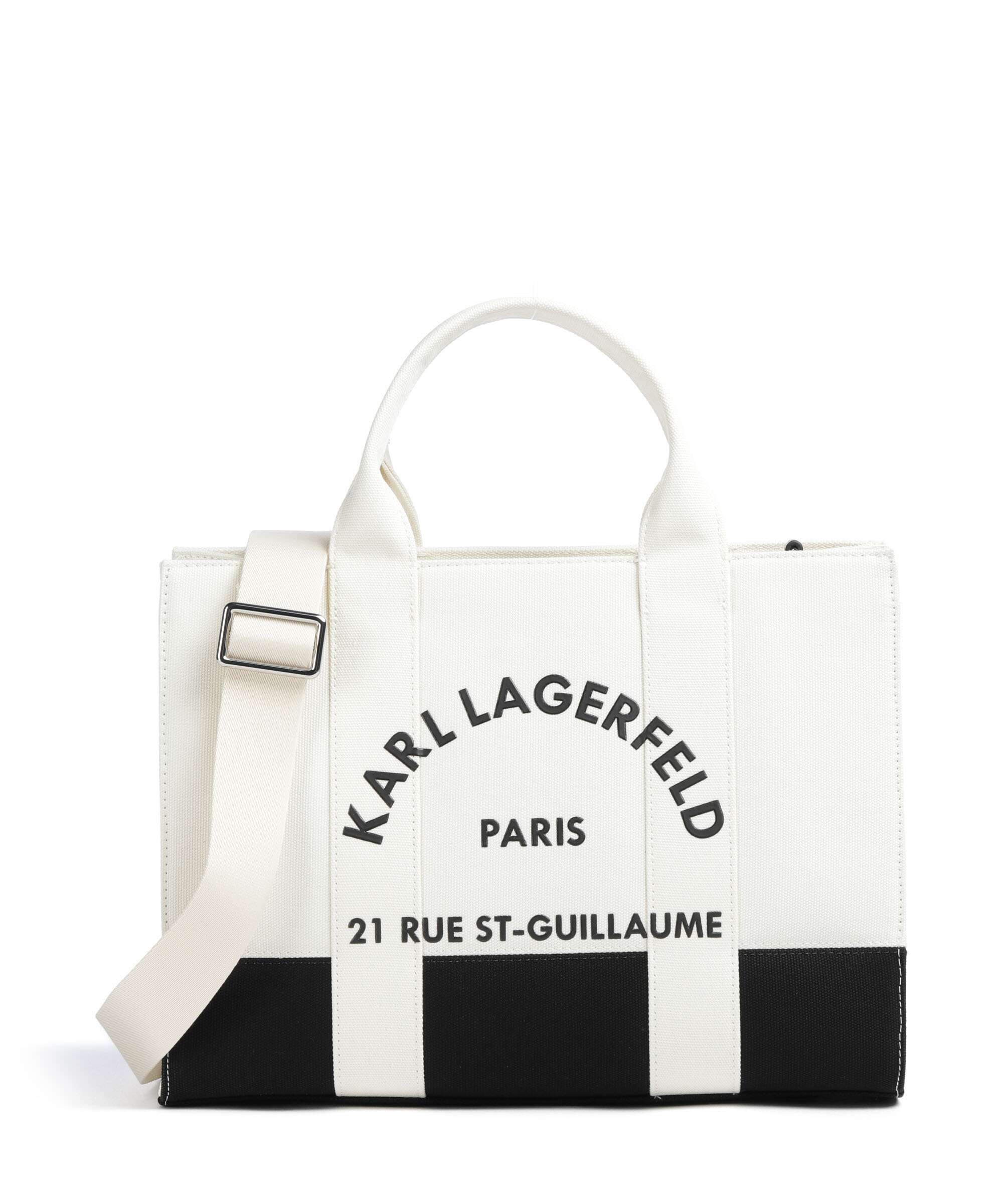 Karl Lagerfeld K/Rue St Guillaume Medium Handbag white/black