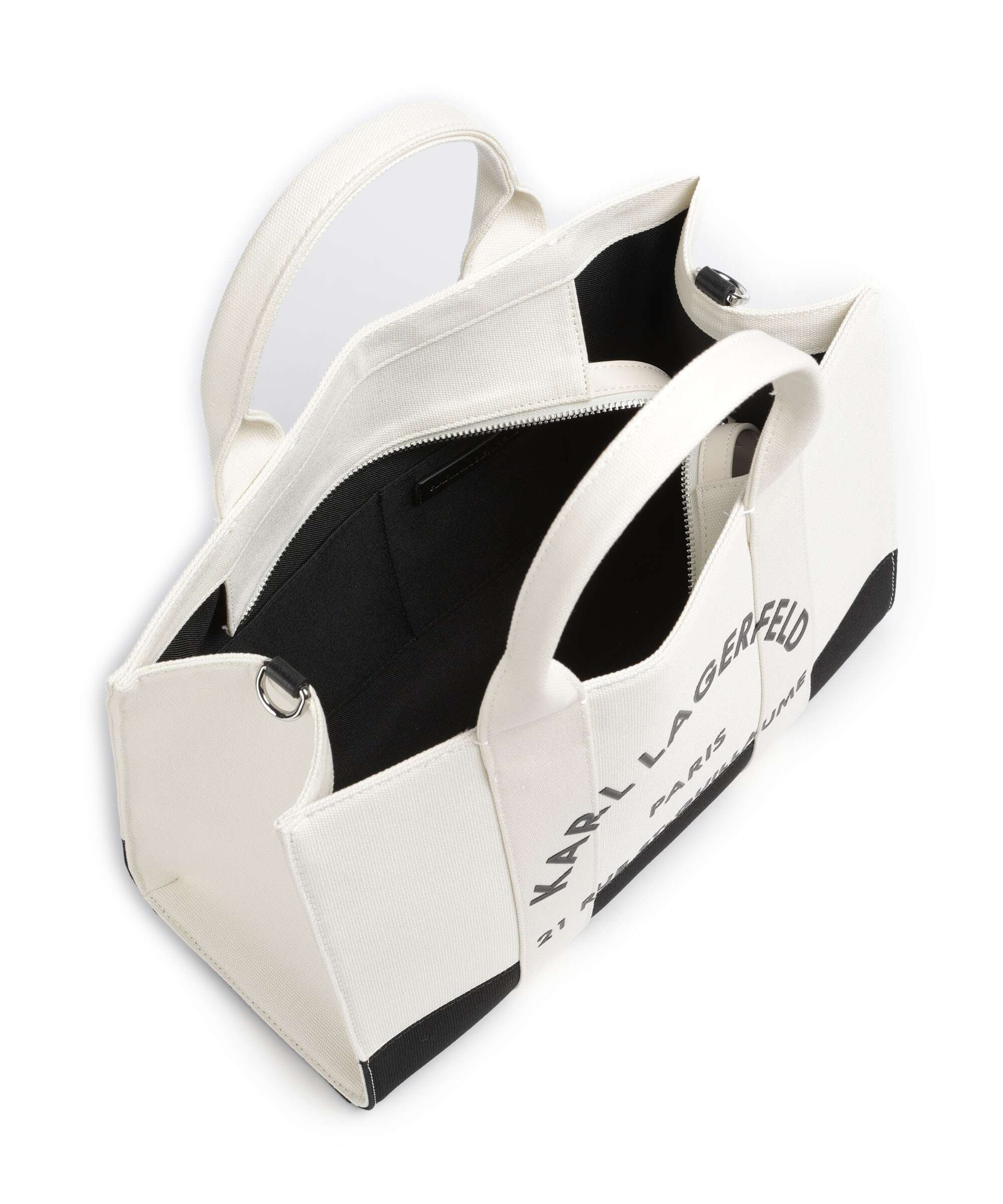Karl Lagerfeld K/Rue St Guillaume Medium Handbag white/black