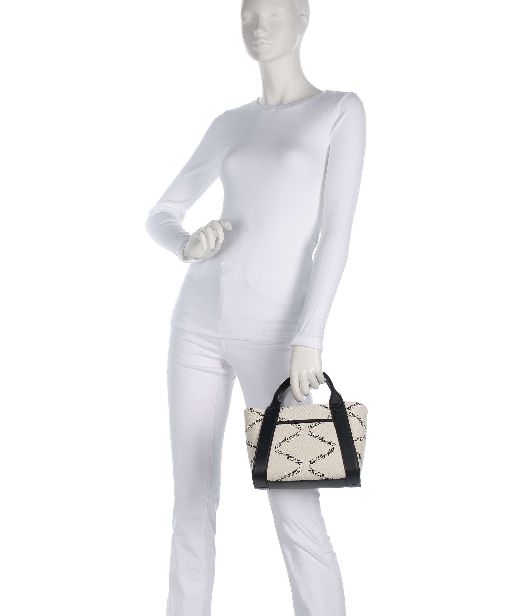 Karl Lagerfeld K/Ville Small Handbag natural canvas/black