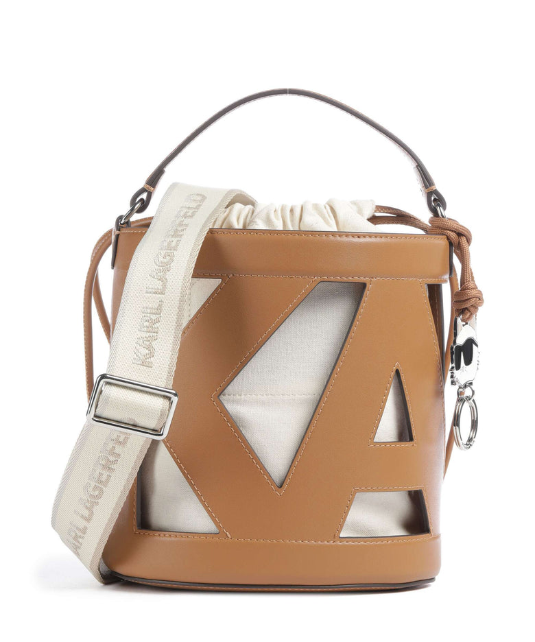 Karl Lagerfeld Ikon Monogram Bucket bag diagonal cream monogram